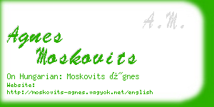 agnes moskovits business card